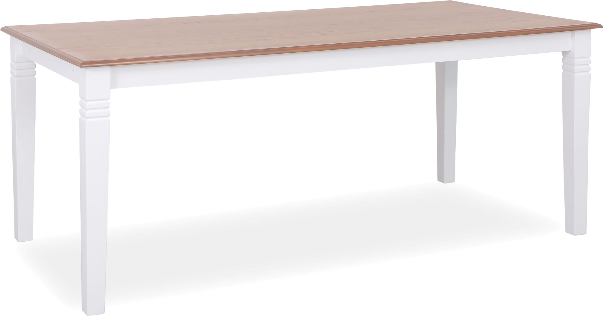 Nidingen matbord 180x90 cm - Vit / brunbetsad ekfan�r