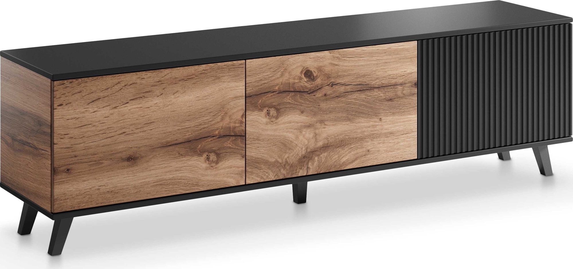 Fate mediabank 180 cm - Wotan eiken/zwart