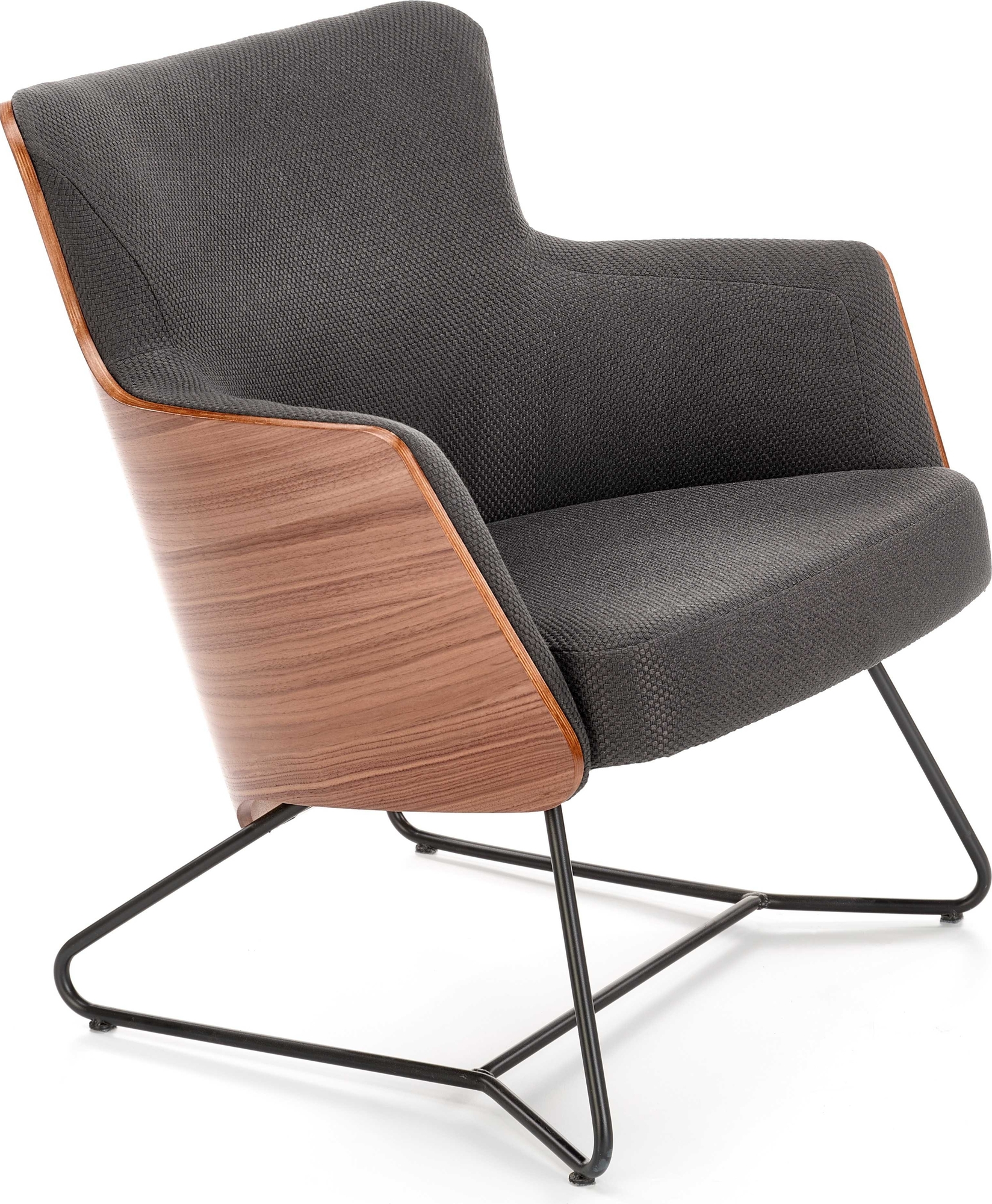 Fauteuil Relax - Grijs & walnoot