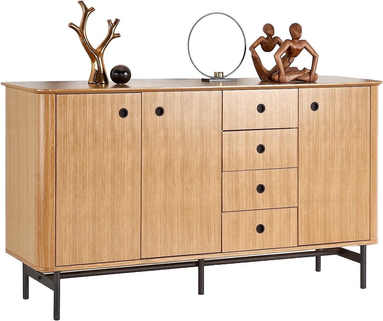 Giga ladekast - Eiken/zwart