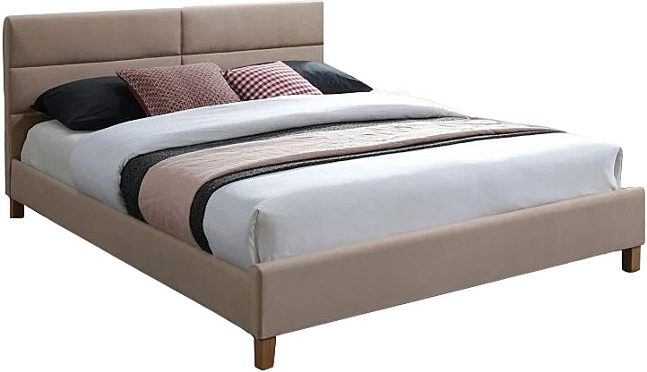 Sierra bedframe 160x200 cm - Beige fluweel