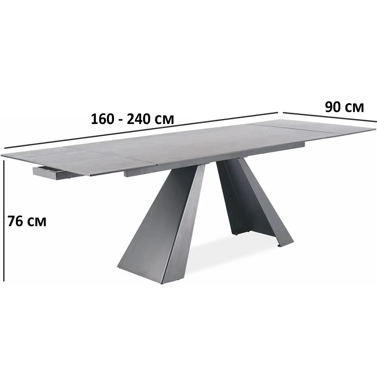 Salvadore matbord 160-240 cm - Svart