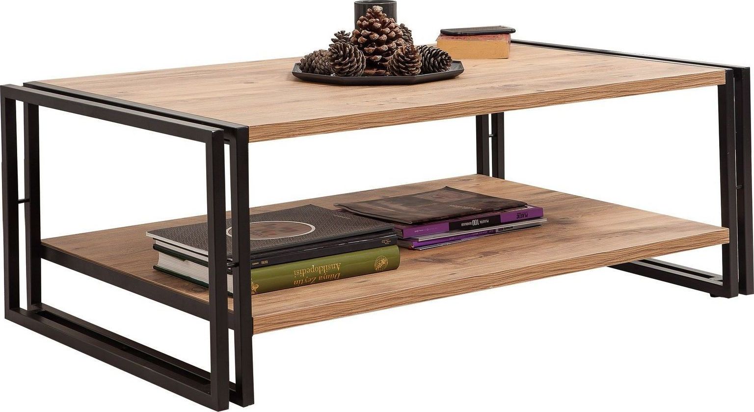 Cosmo Rectus salontafel 110 x 70 cm - Grenen/zwart