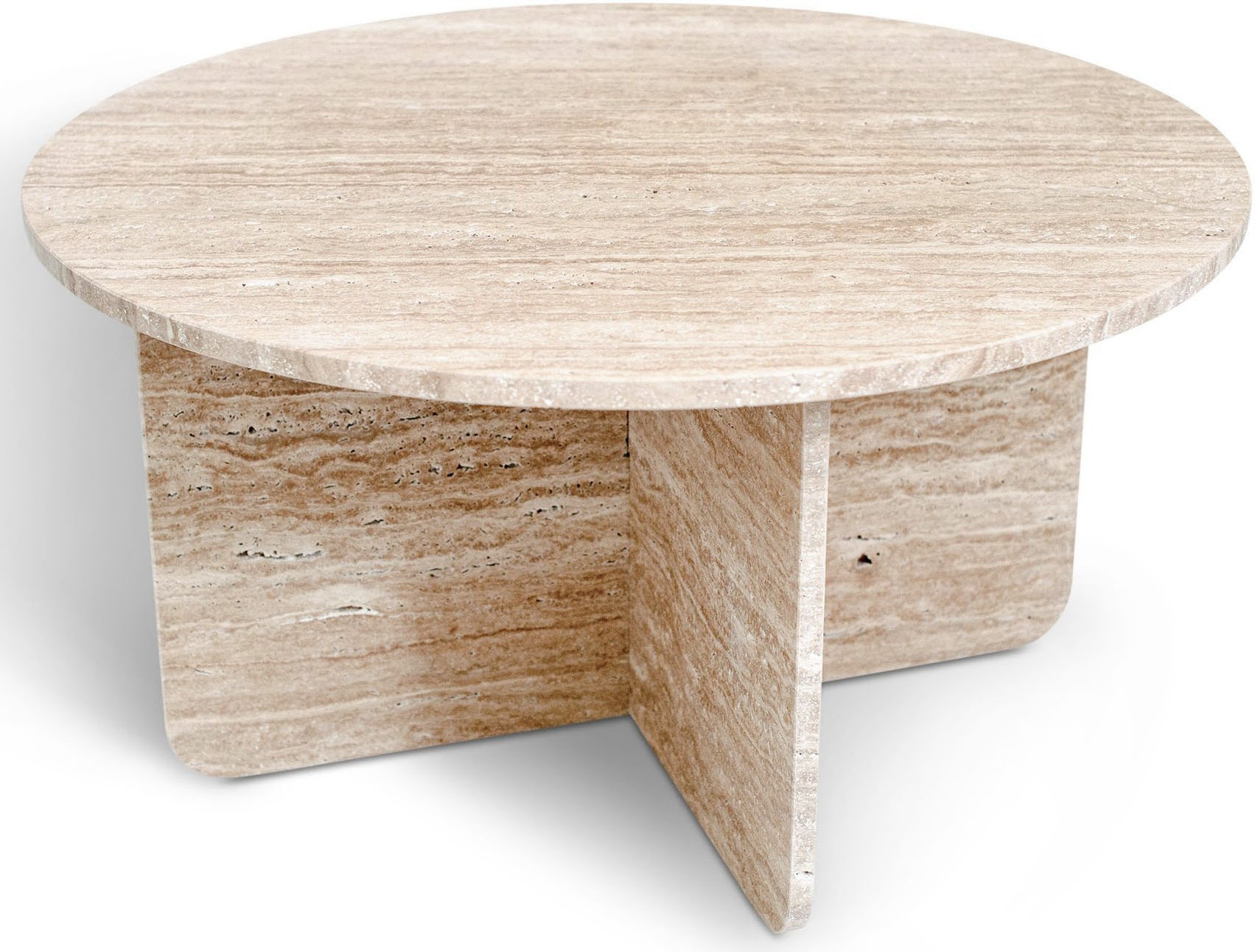 Ronde stenen tafel in travertijn �85 cm