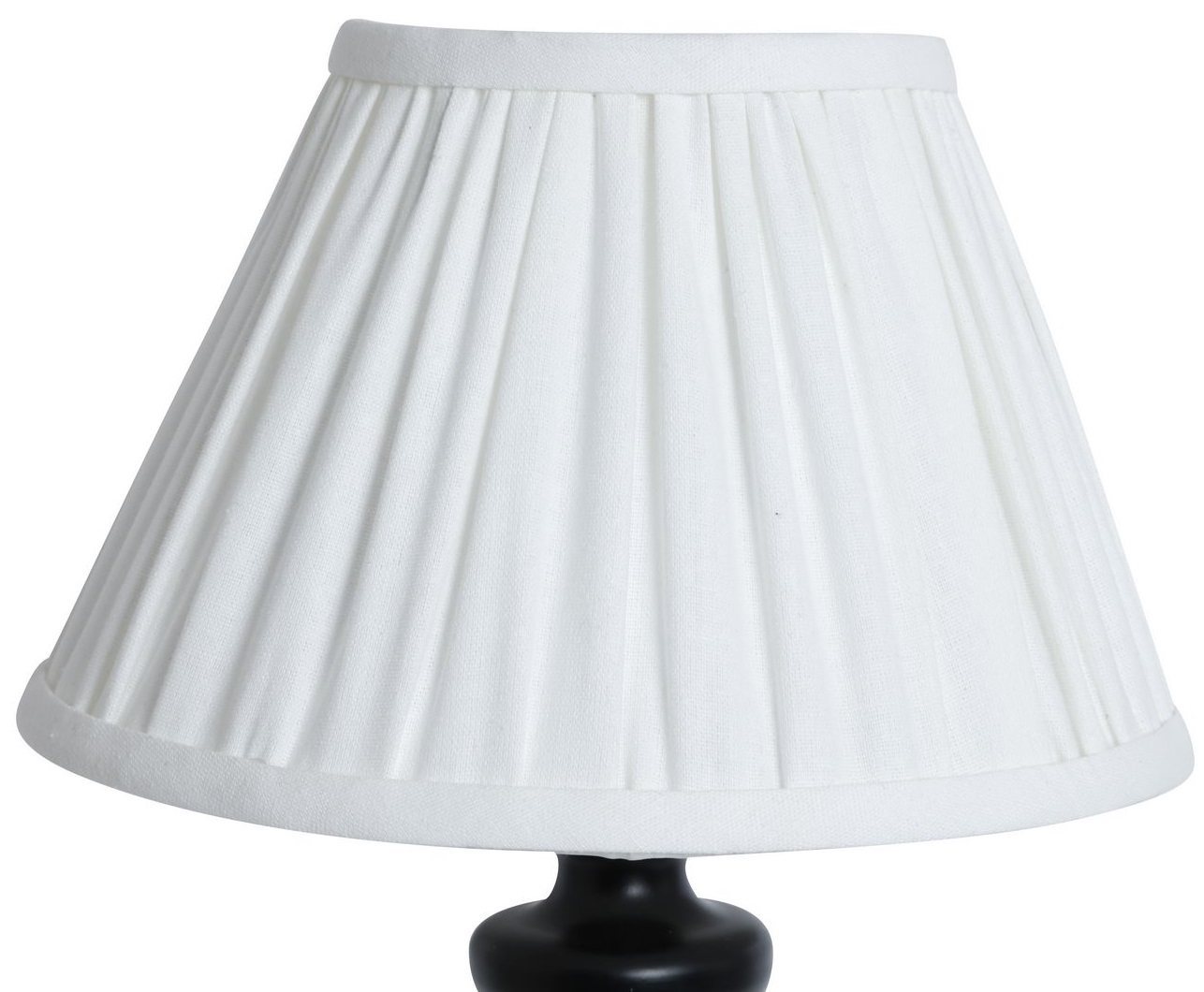 Rund veckad lampsk�rm 16x33x21 - Vit linne