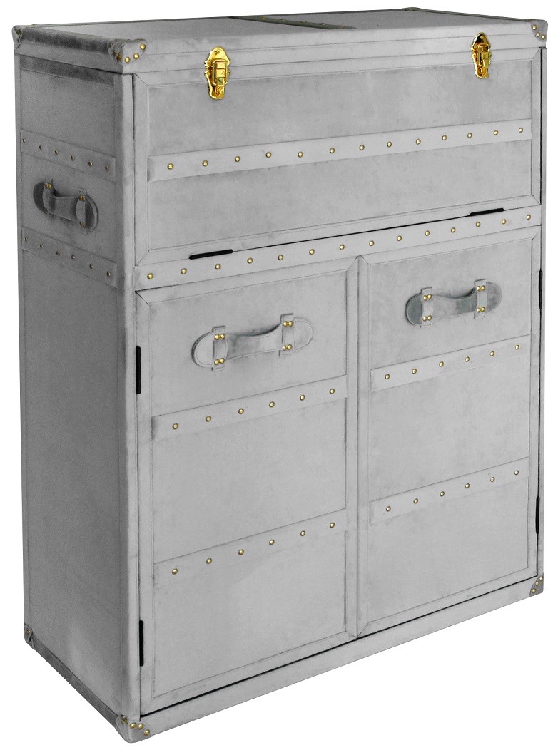 Petit Premium barsk�p med spegel - Gr� sammet