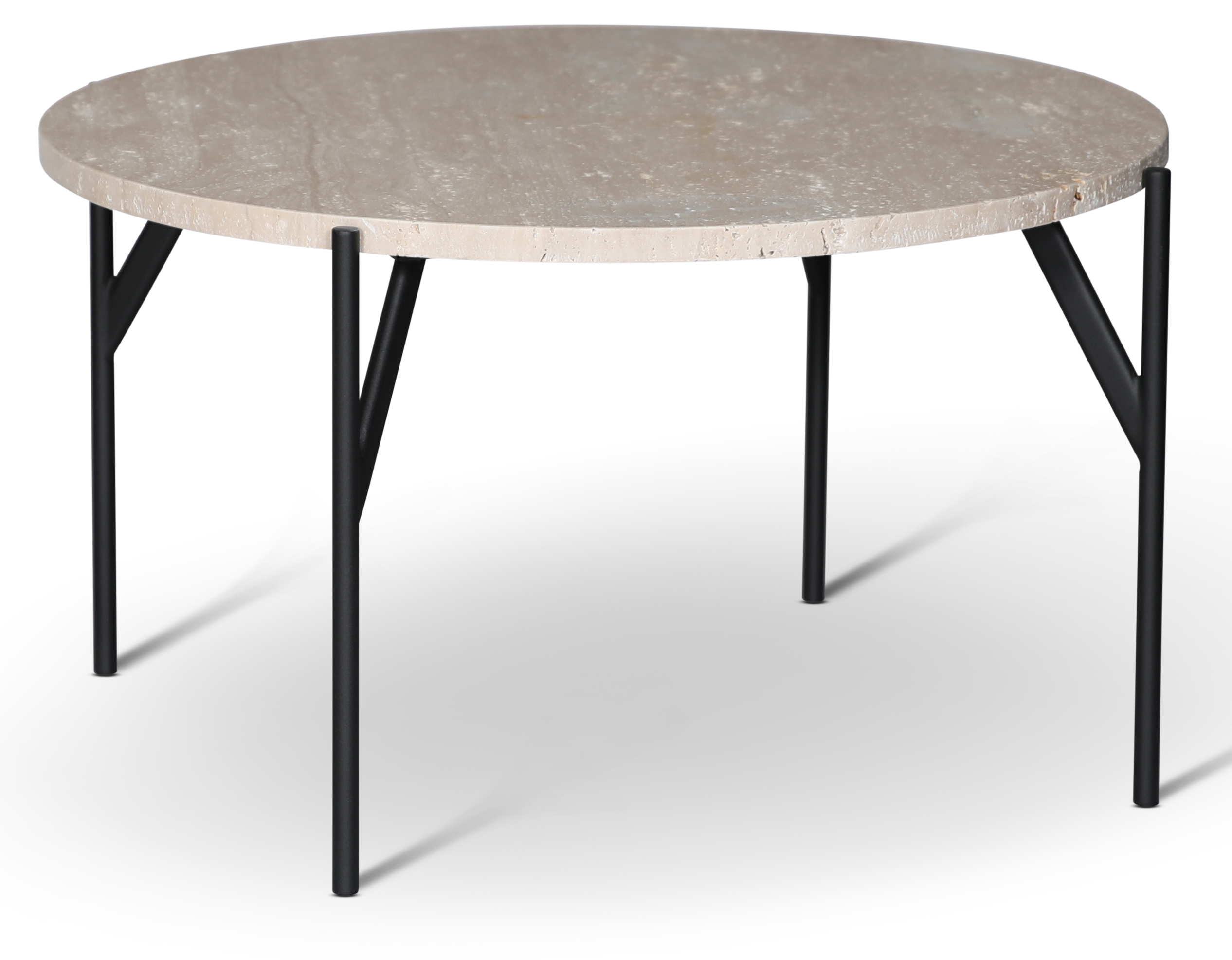 Salontafel beige stenen blad 85 cm