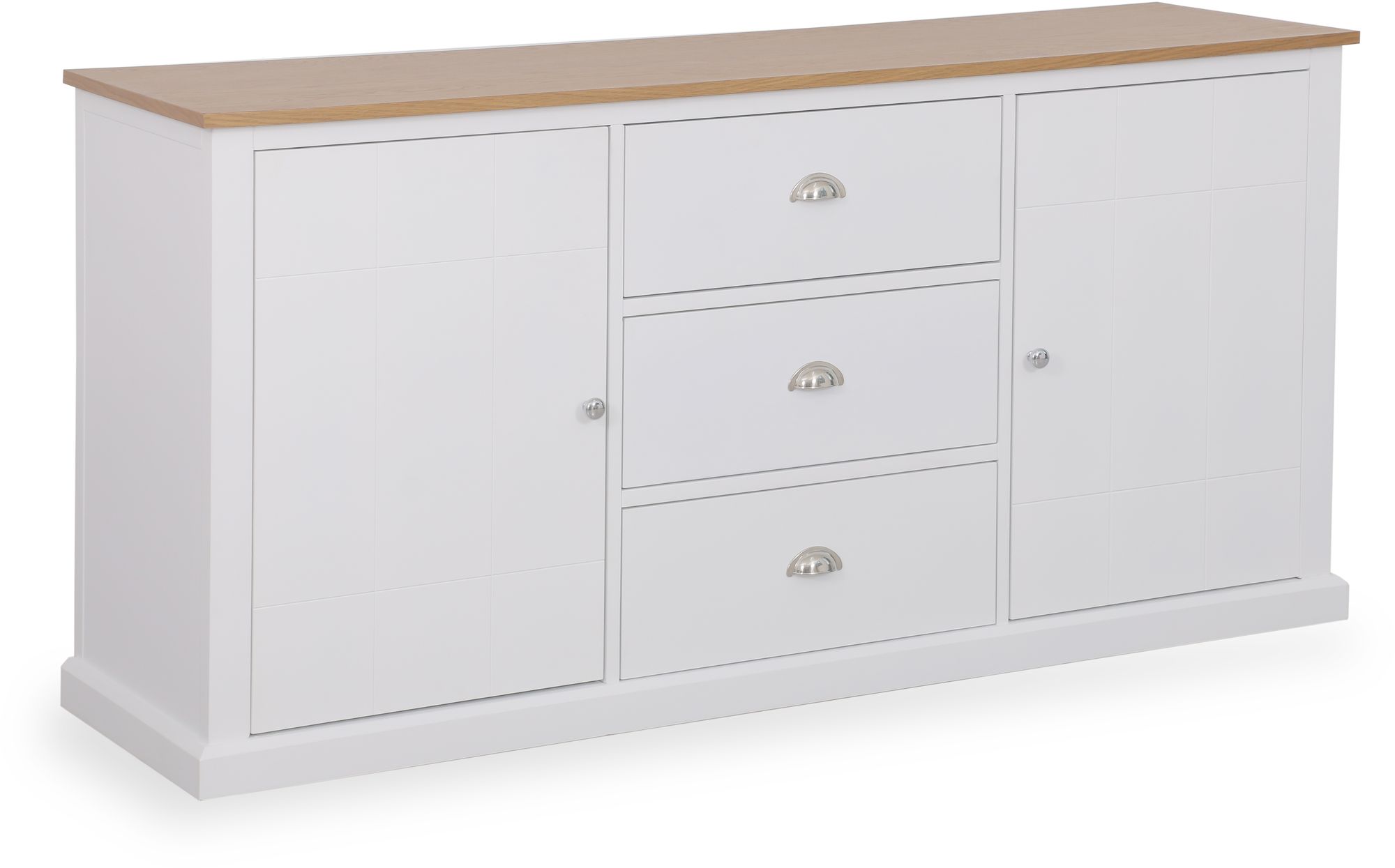 Nidingen vit skänk med toppskia i brunbetsad ekfanèr Nidingen vit skänk med toppskia i brunbetsad ekfanèr