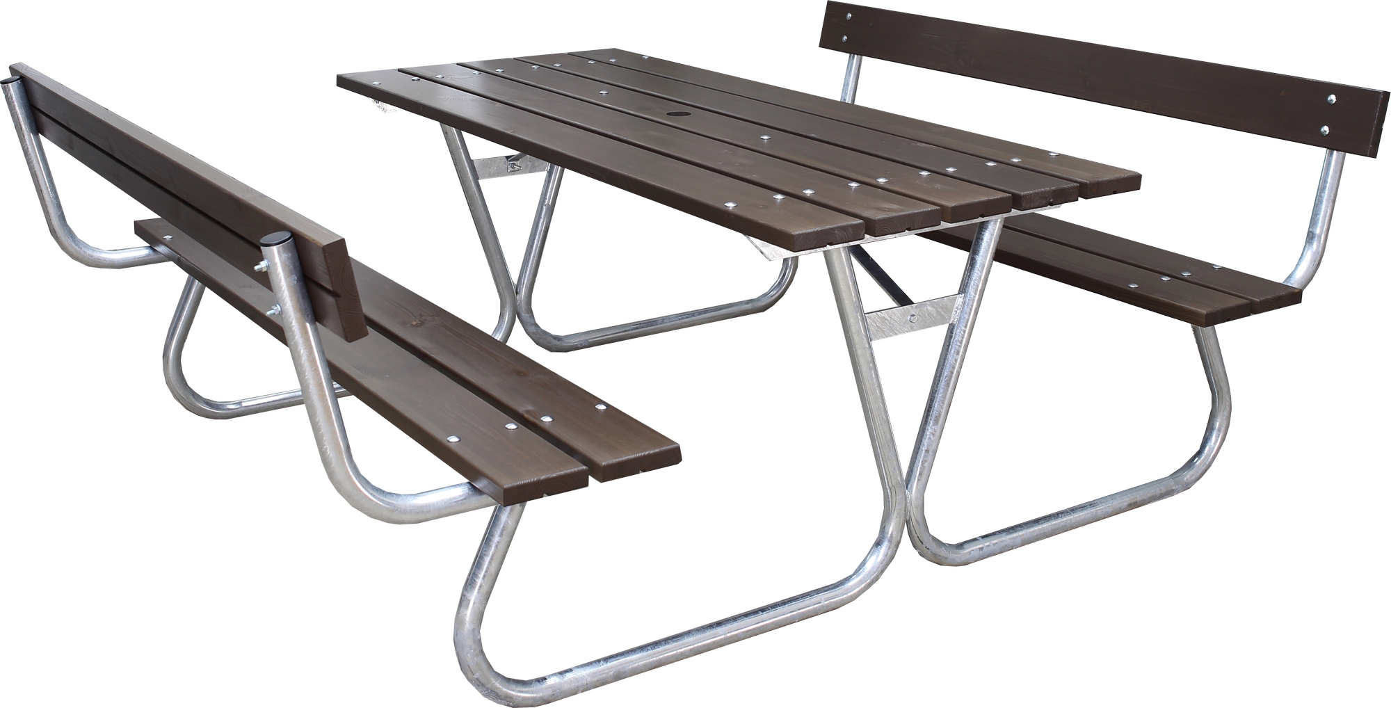 Stabiele bankenset met rugleuning - Bruin