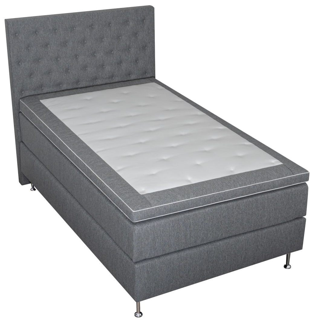 Continentaal bed 120 x 200 cm + hoofdbord grijs