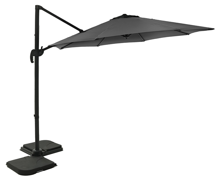 H�ngparasoll �350 cm antracit - Corsica + Textilskydd f�r utem�bler