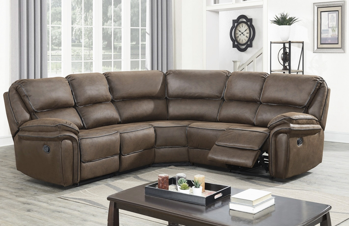 Reclinersoffa Mocka i mikrofiber - Riverdale + Textilv�rd f�r m�bler