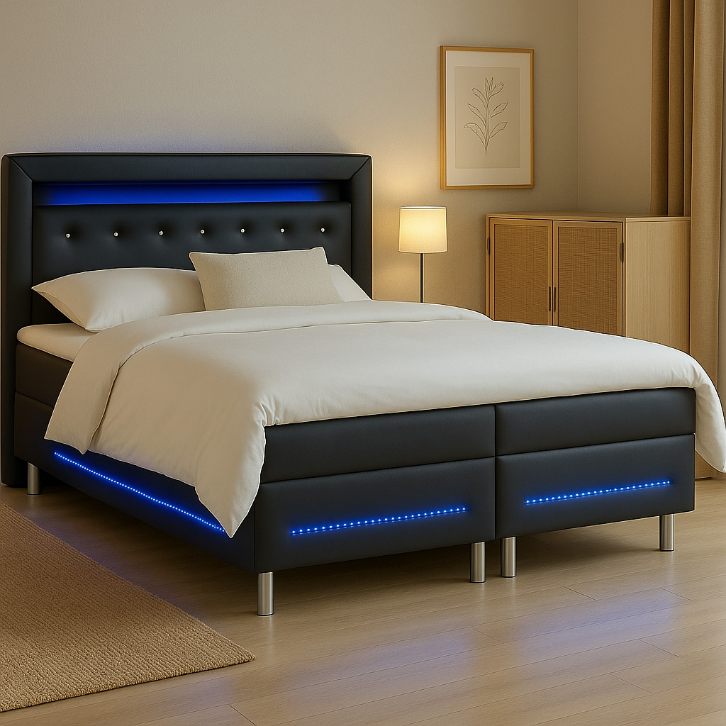 Kontinentals�ng med LED-belysning 180 cm - New York