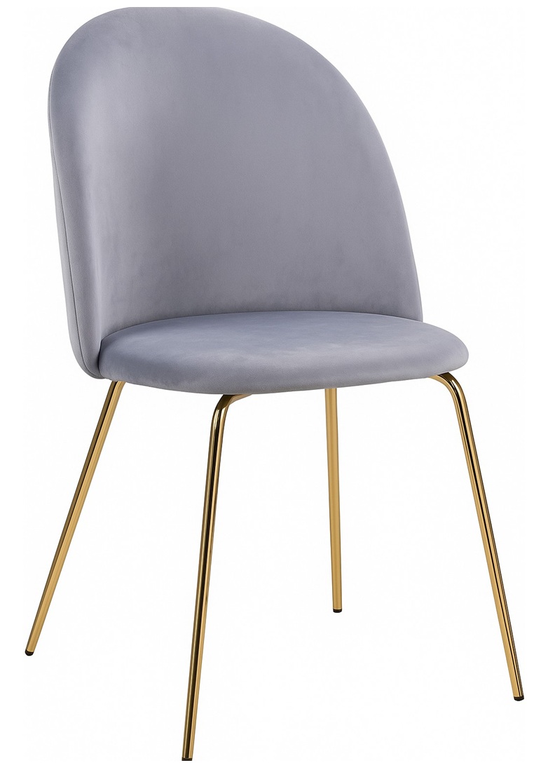 Stol gr� med guldiga ben - Plaza