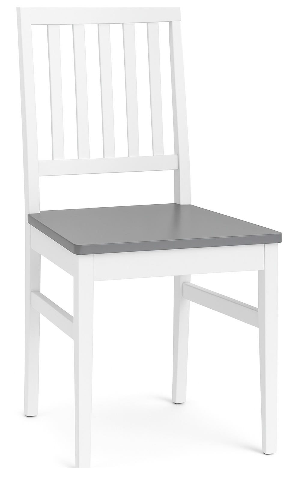 Matstol vit med gr sits