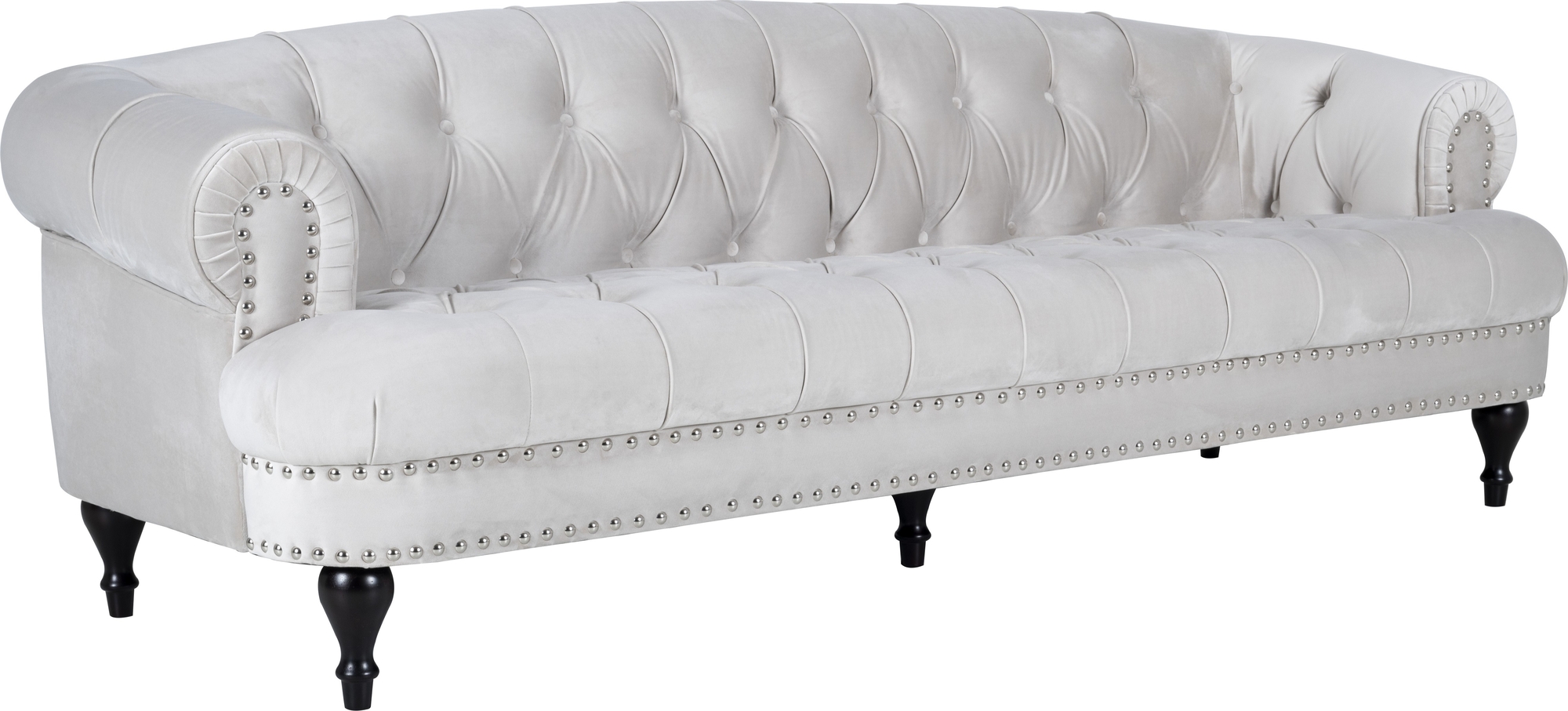 Soffa 3-sits chesterfield beige sammet