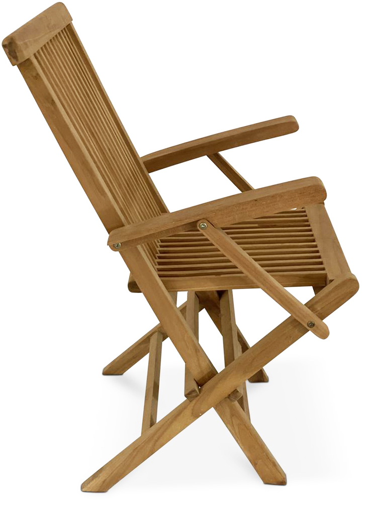 Teakstol med armstd - Salt + Textilrengring fr mbler