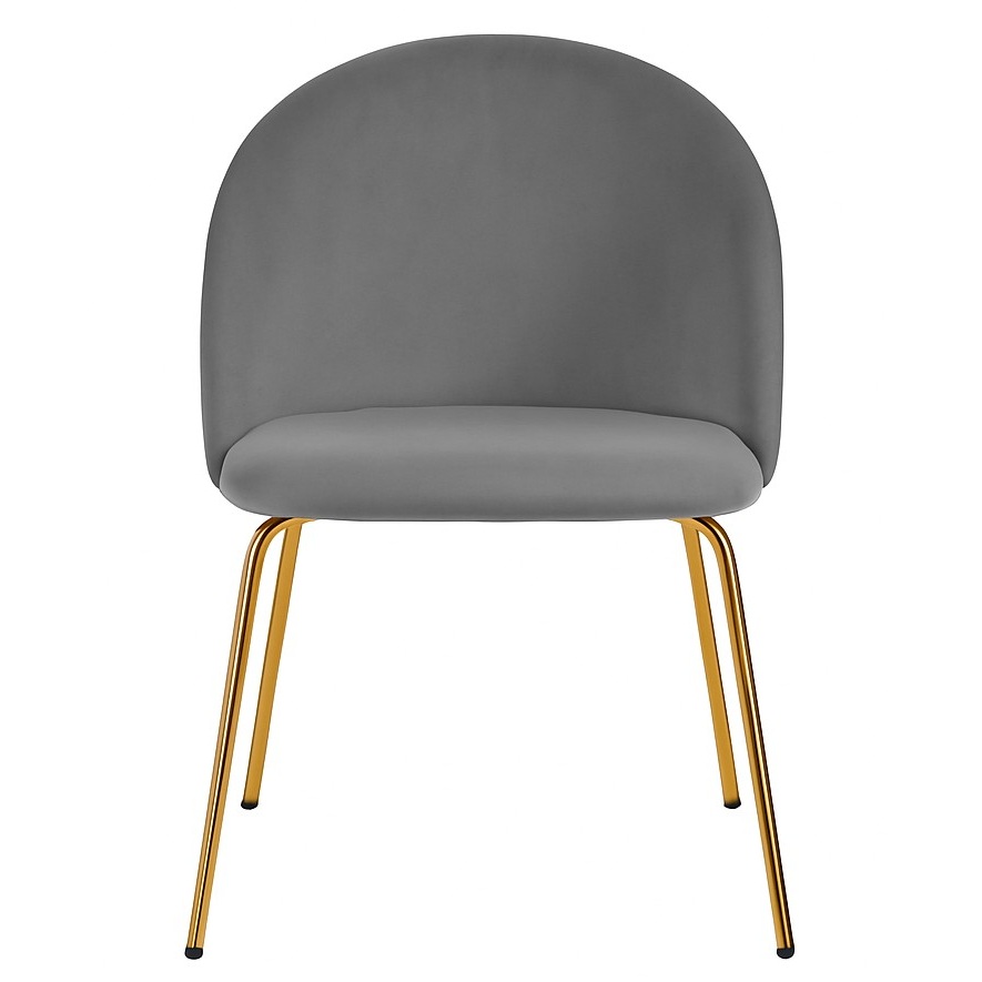 Stol i gr sammet med mssingsfrgade ben + Mbeltassar