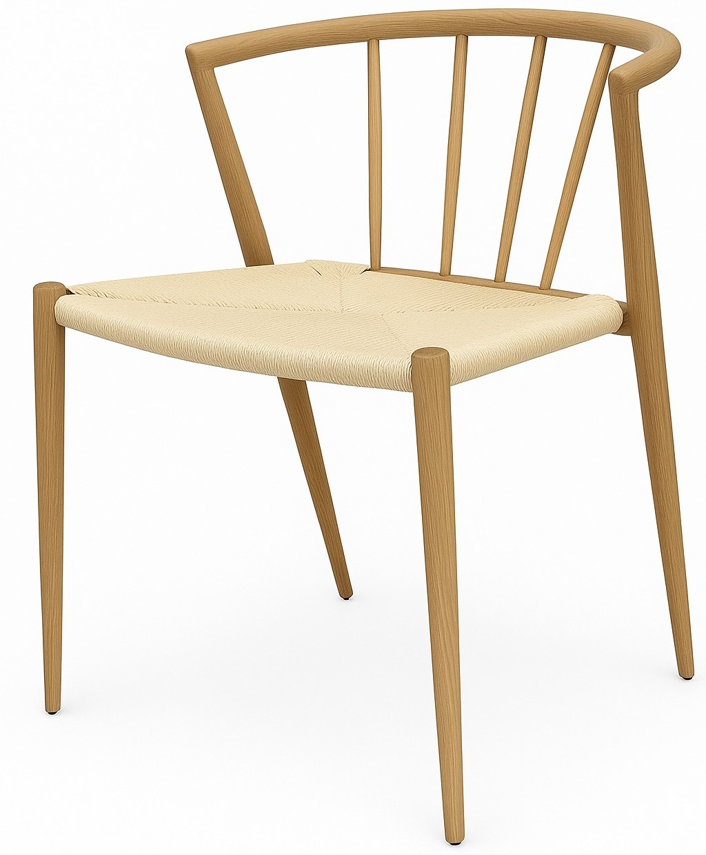 Utestol i trä look med beige repsits Utestol i trä look med beige repsits