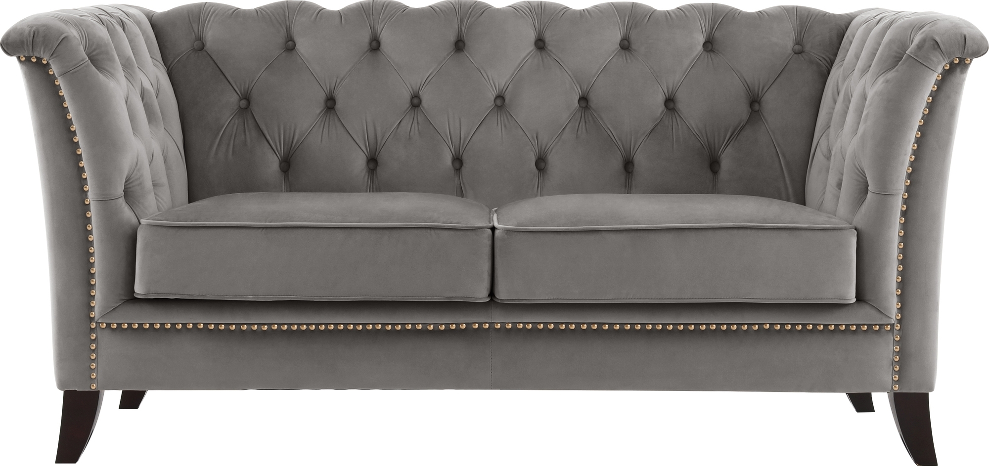 Soffa 2-sits chesterfield grå - Henry + Textilvård för möbler Soffa 2-sits chesterfield grå - Henry + Textilvård för möbler