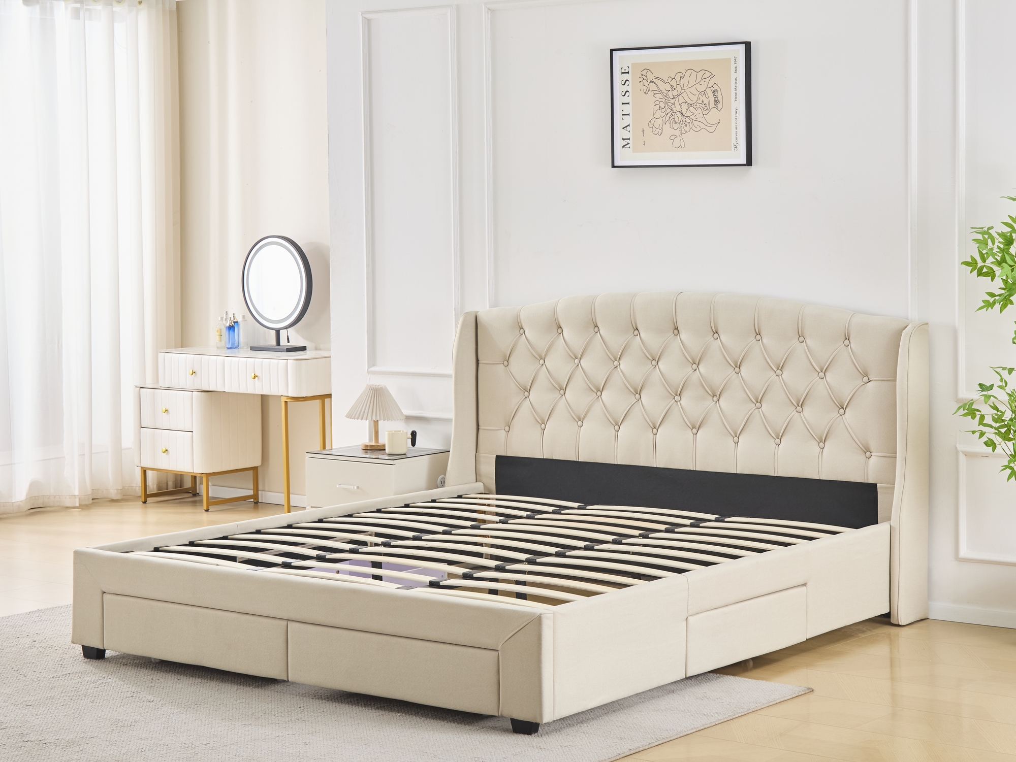 Sängram 180 x 200 cm - Beige Sängram 180 x 200 cm - Beige