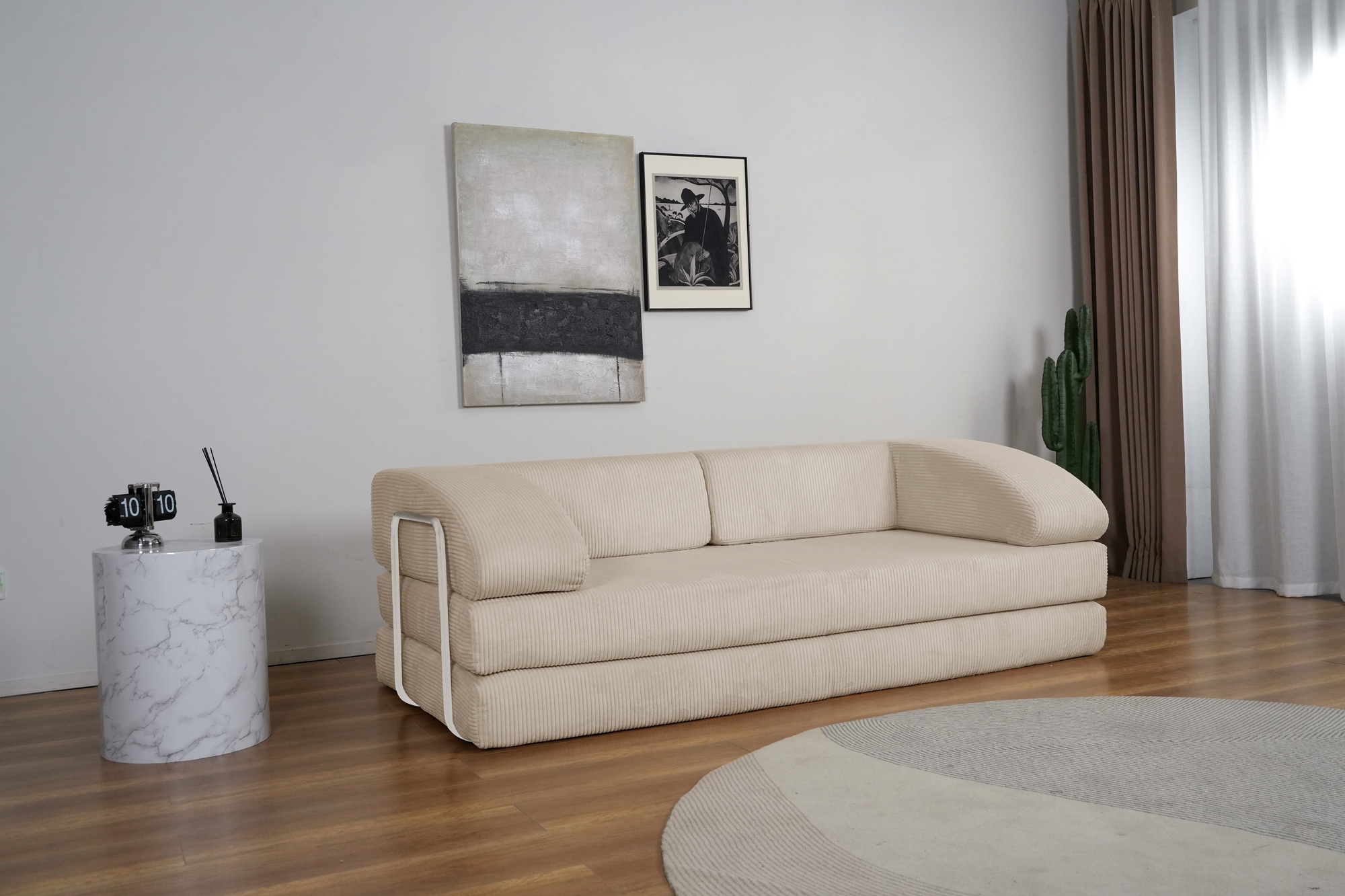 Lincoln 3-sits bäddsoffa i beige manchester Lincoln 3-sits bäddsoffa i beige manchester