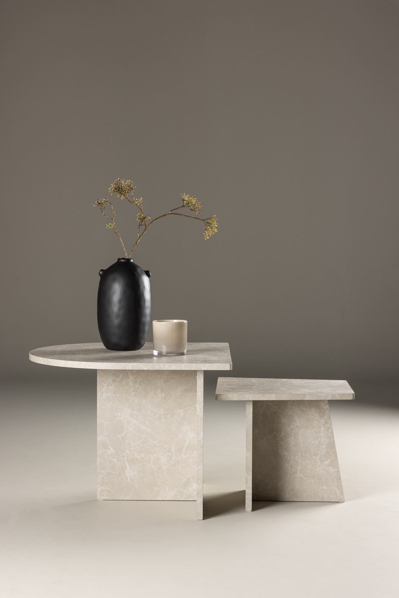 Sala soffbord 40/60 x 40/60 cm - Beige marmorlook