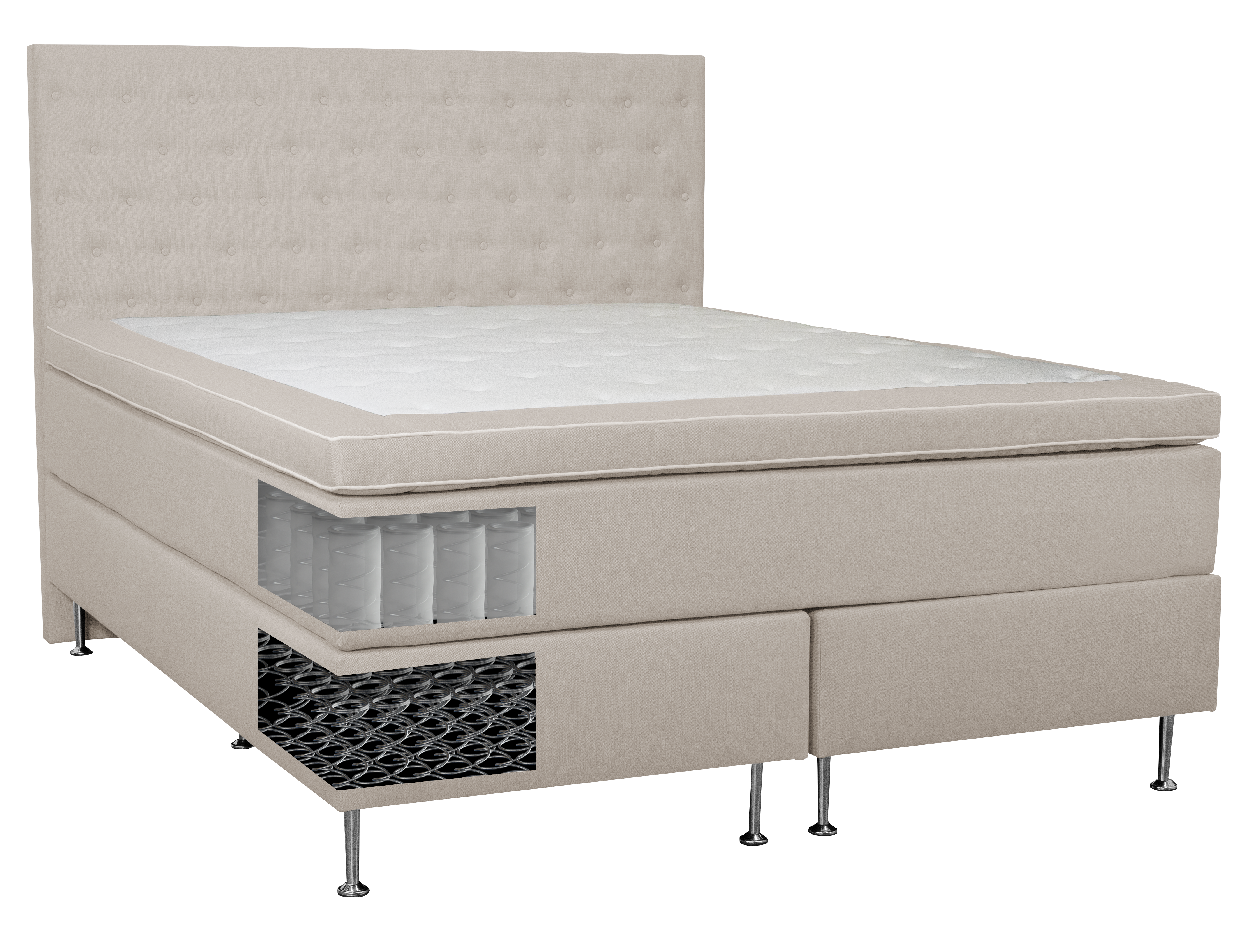 Säng 160x200 cm beige 5-zoner Säng 160x200 cm beige 5-zoner