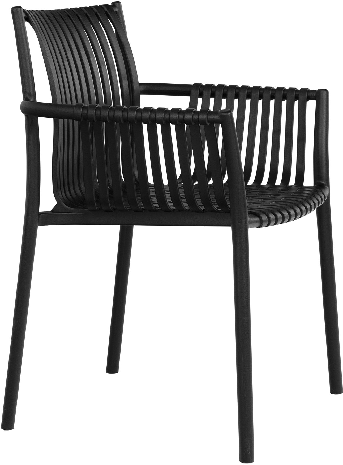 Tulsa utestol svart plast - Stapelbar