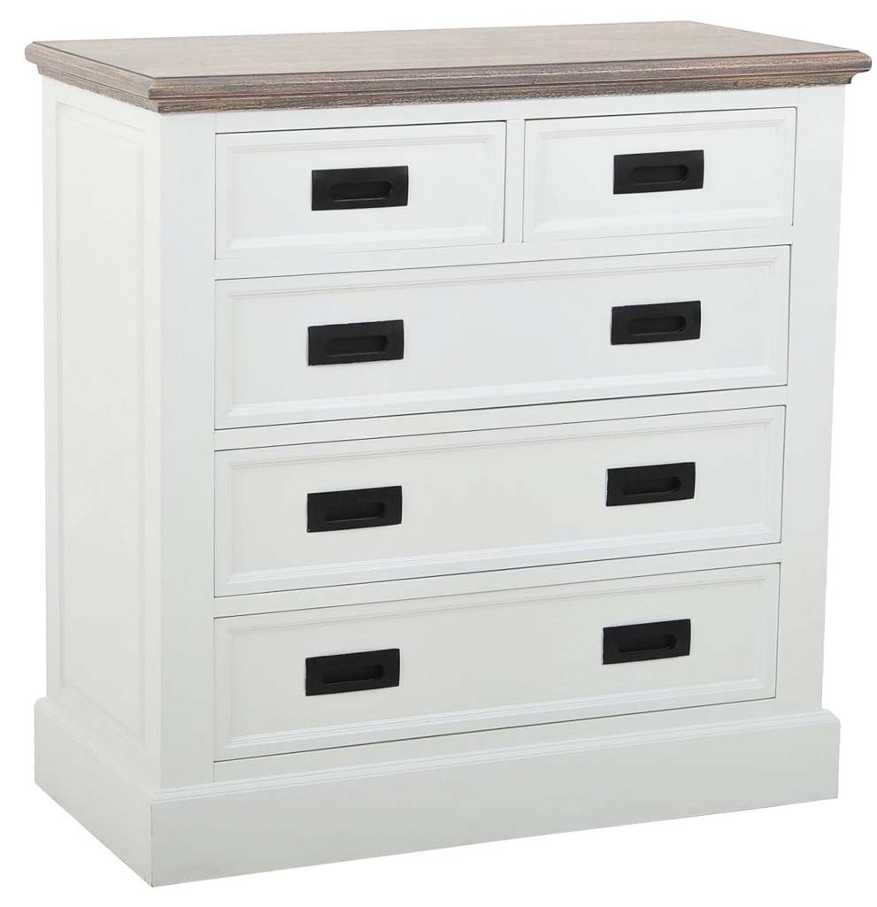 Byr 85 cm bred Vit/grbrun - Knight + Mbeltassar