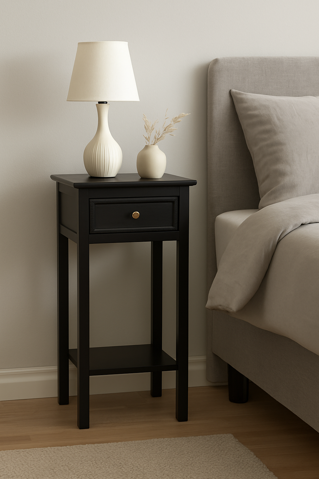 Bristol S�ngbord 75 cm h�gt - Svart + M�beltassar