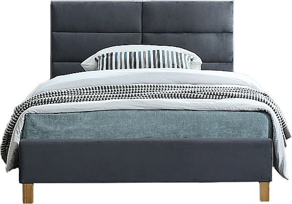 Sängram 120x200 cm i grå sammet Sängram 120x200 cm i grå sammet