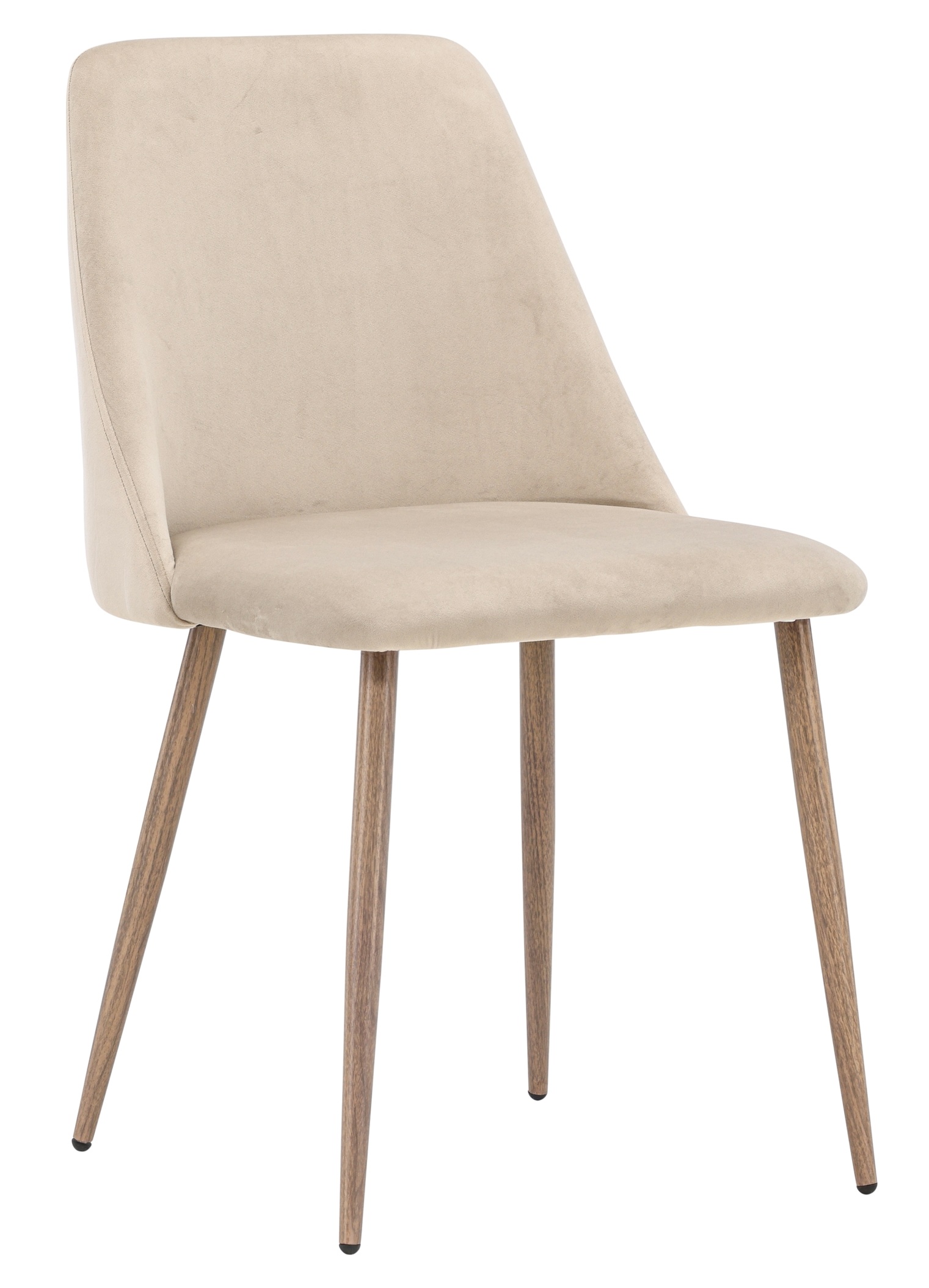 Matstol beige sammet med ekben