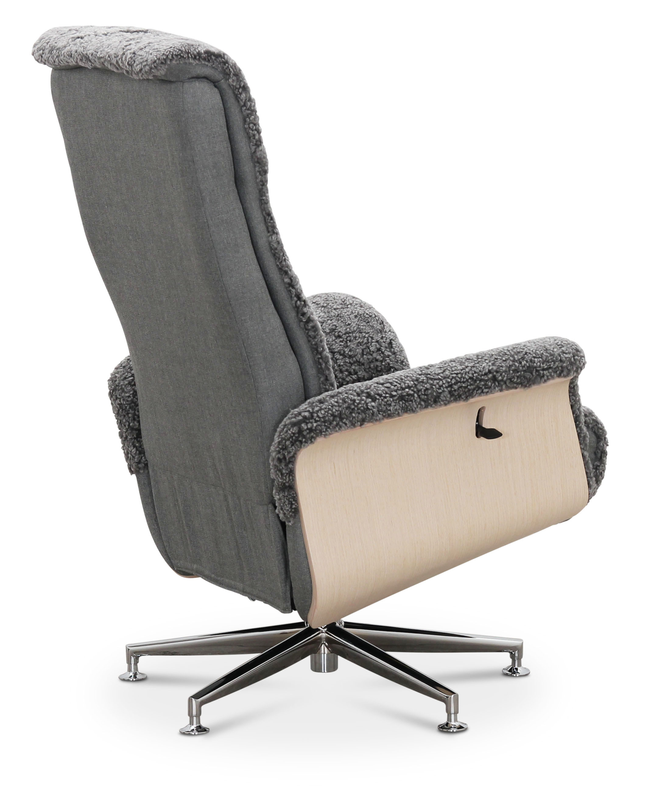 Frskinnsftlj med fotpall gr/whitewash - Ulla + Textilrengring fr mbler