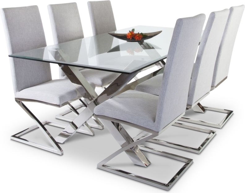 Maine matbord i krom och glas - 200x95 cm