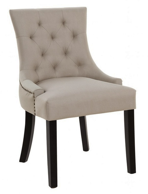 Matstol beige med bruna ben - Tuva