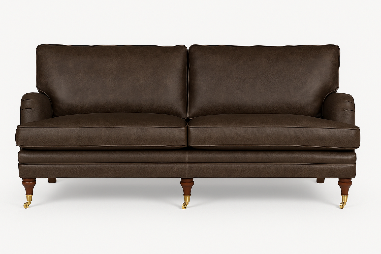 Soffa Howard London Premium 225 cm - M�rk gr�brun (l�derimitaion)