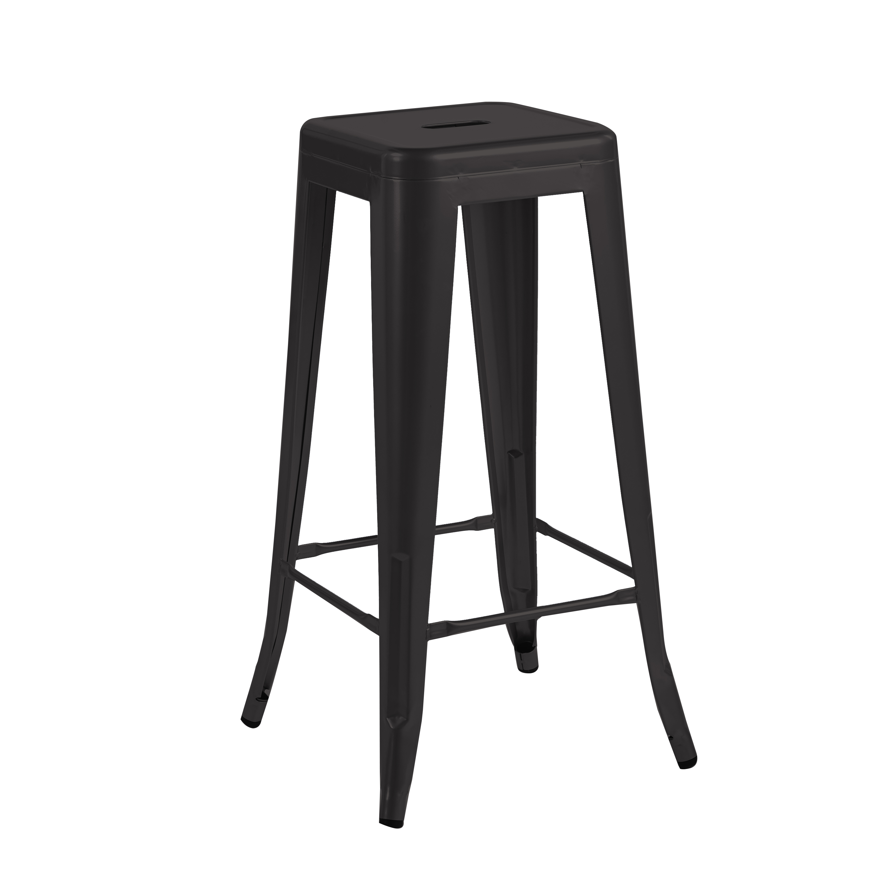 Iris barstol i svart metall - Sitth�jd 77 cm