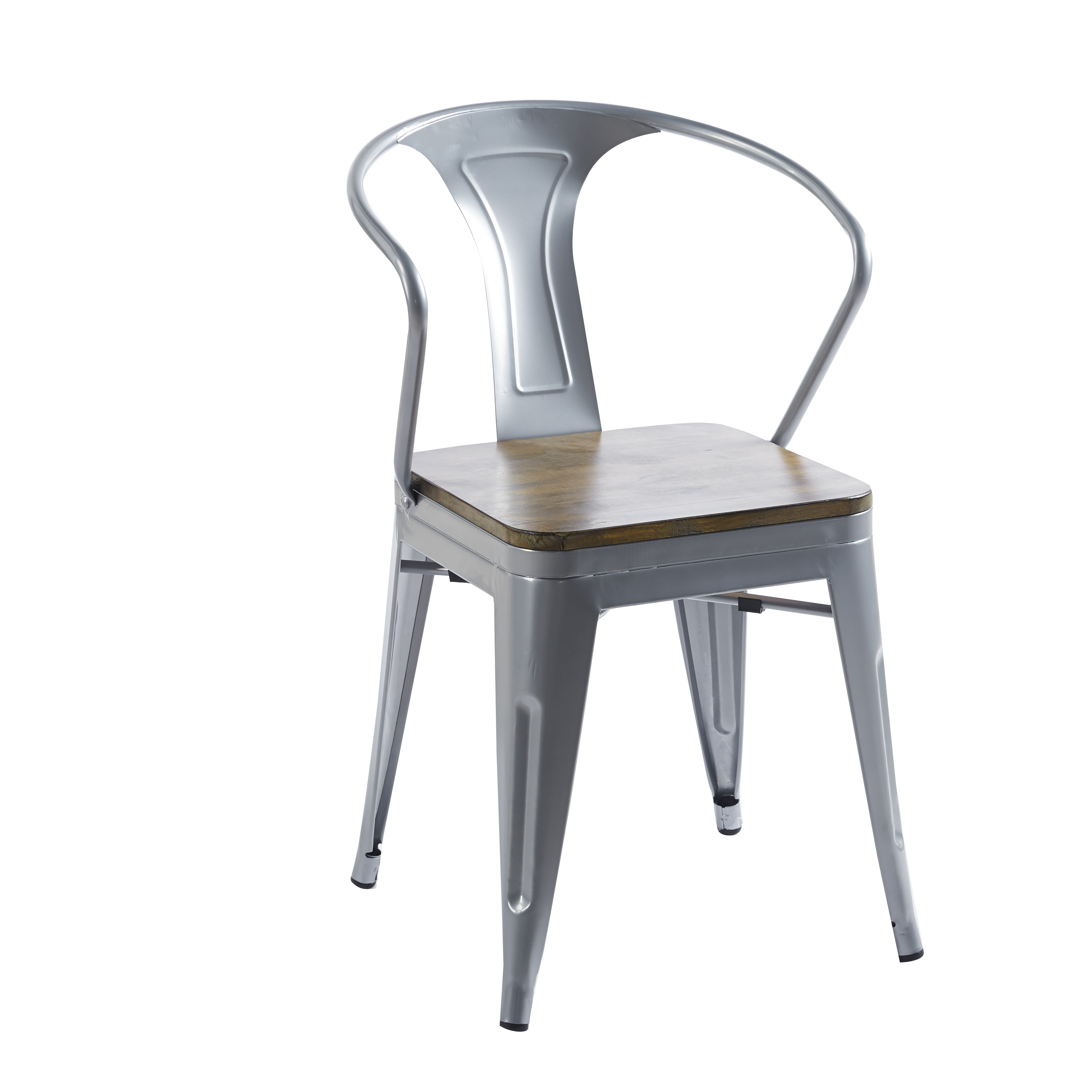 Iris karmstol i metall med tr�sits