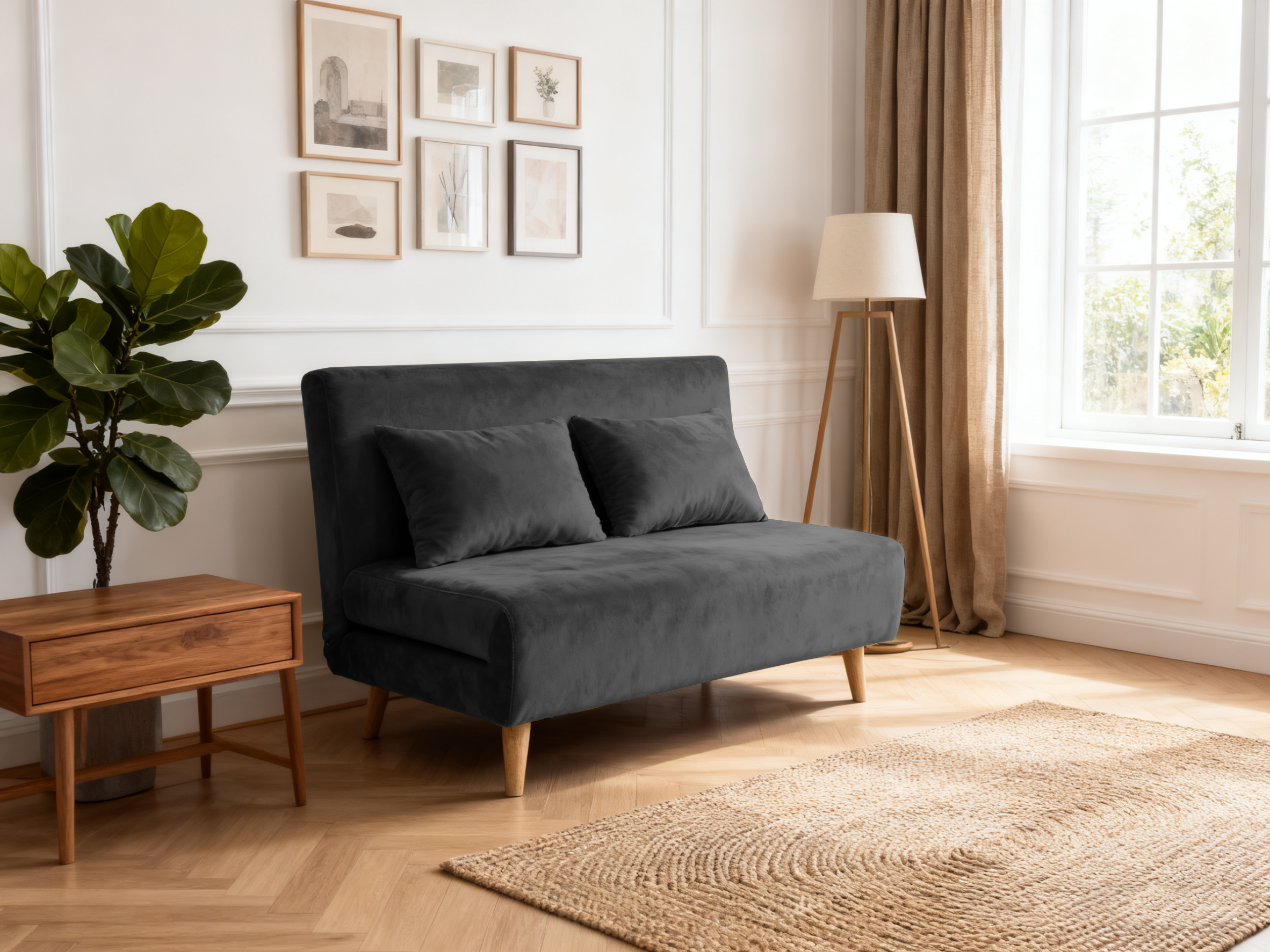 Helsingborg utf�llbar b�ddsoffa � M�rkgr� | 193 cm