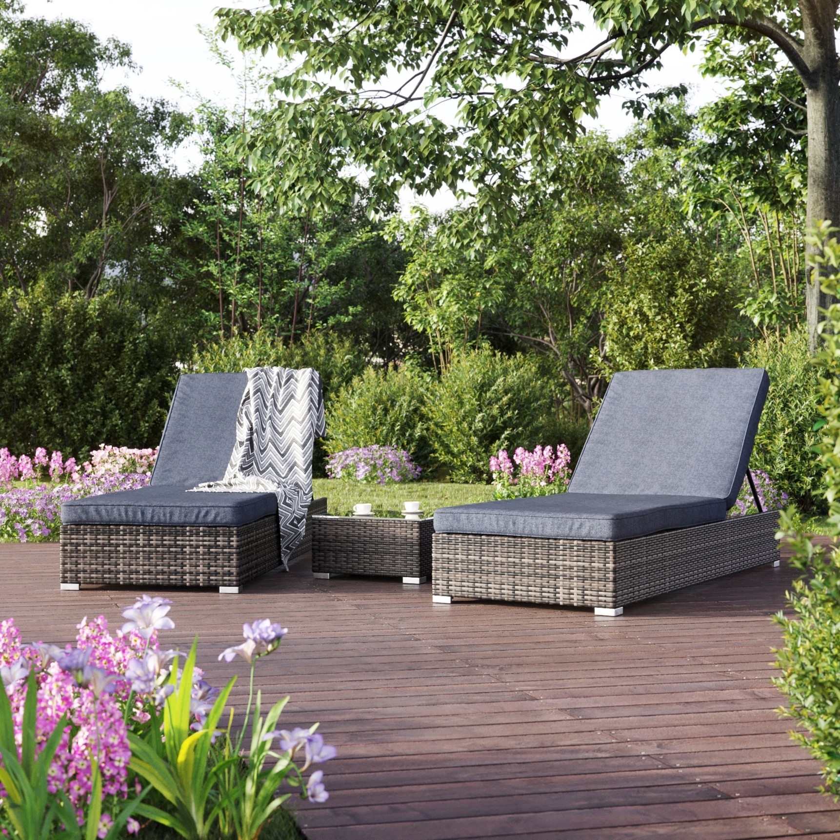 Solstolar Astrid 2 st med bord - Gr�