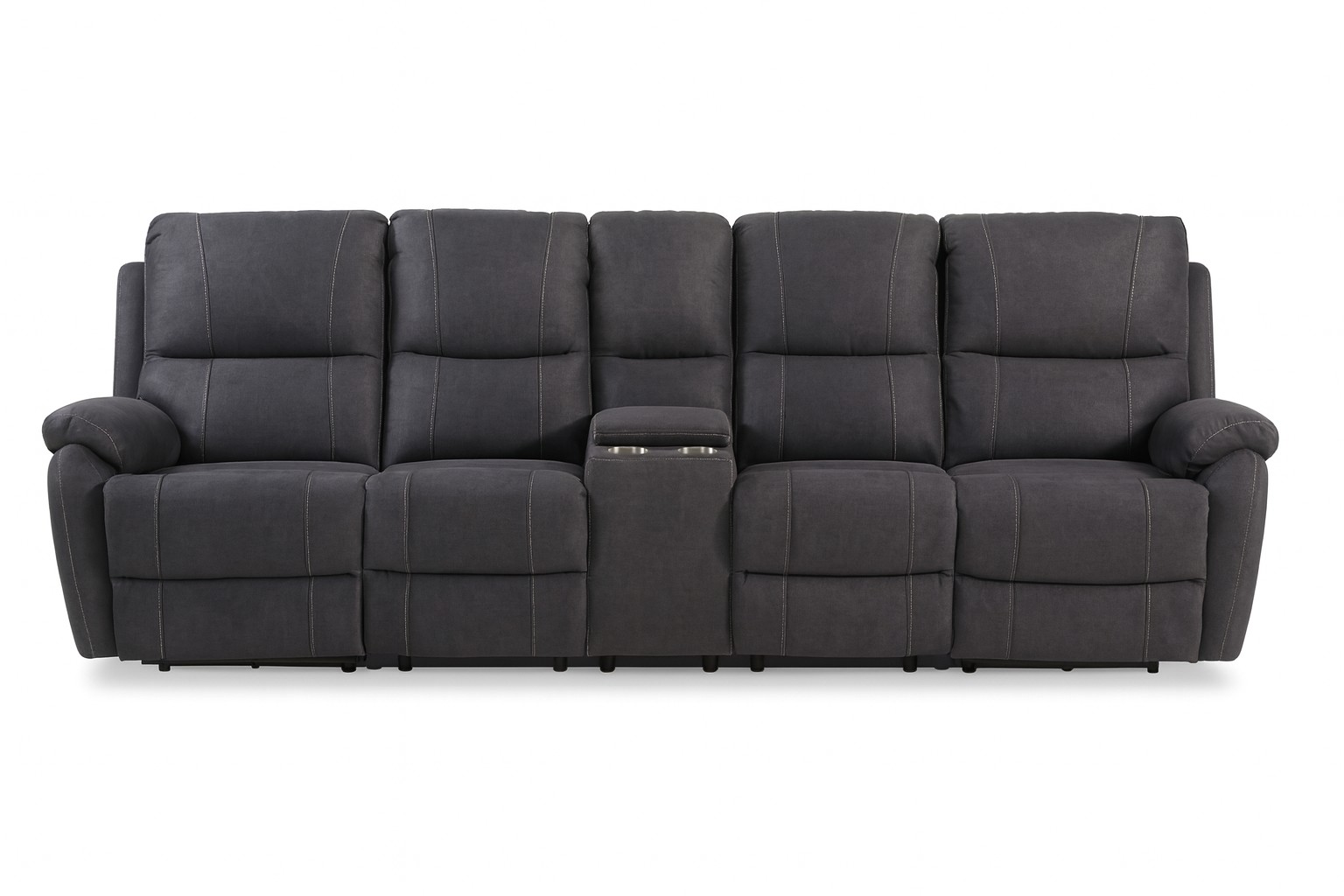 Biosoffa med drickahållare 287 cm el-styrning - Antracit microfiber Biosoffa med drickahållare 287 cm el-styrning - Antracit microfiber