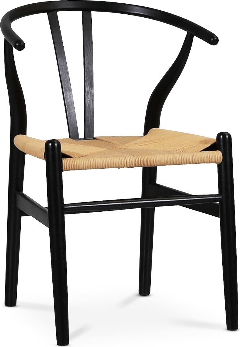 Brandon karmstol - Svart med repsits