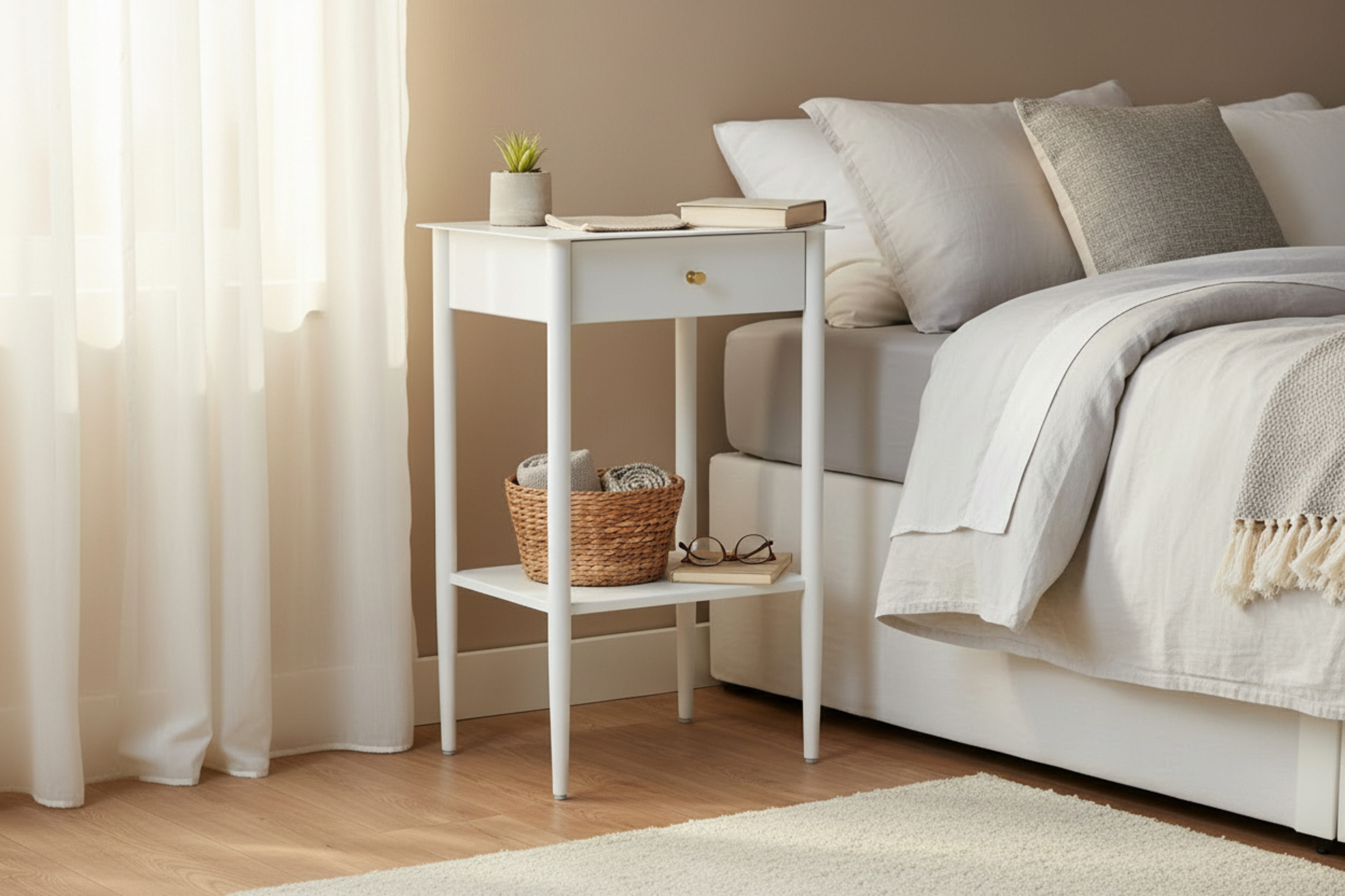 Sängbord Flash 40x35x60 cm - Vit Sängbord Flash 40x35x60 cm - Vit