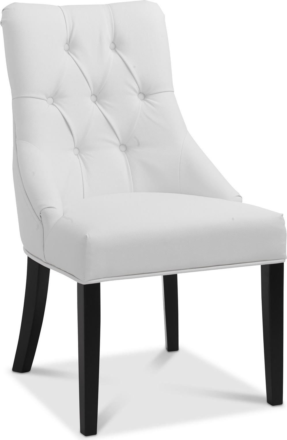 Tuva matstol deluxe - Vitt konstl�der / Svarta ben