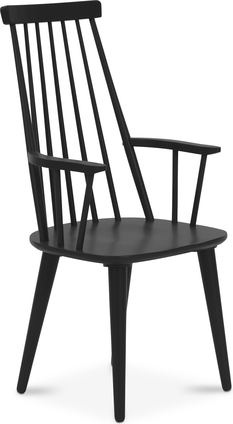 Dalsland svart pinnstol med hög rygg + Möbeltassar Dalsland svart pinnstol med hög rygg + Möbeltassar