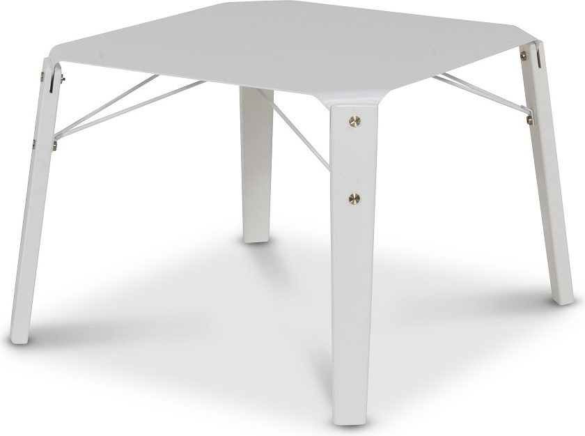 Talk fyrkantigt soffbord - Vit/M�ssing