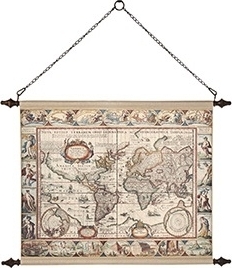 V�ggdekoration - V�rldskarta Mini