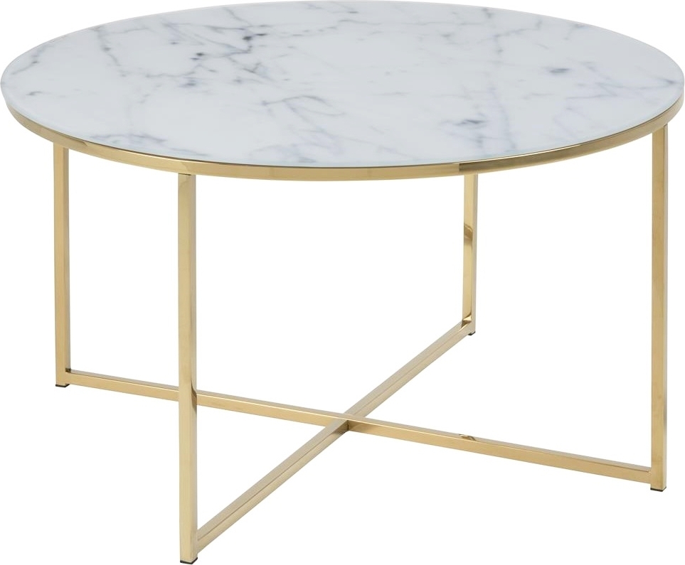 Alisma soffbord Ø80 cm - Vit marmor/guld Alisma soffbord Ø80 cm - Vit marmor/guld