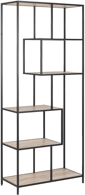 Seaford bokhylla ek / svart + M�beltassar